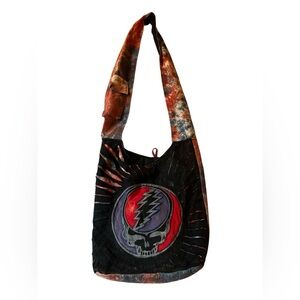 Jayli Grateful Dead Tie-Dye Hobo Bag - Red, Black, Purple NWT